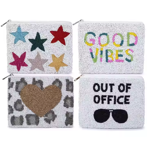 Monedero y monedero con cuentas coloridas hechas a mano, bordado personalizado al por mayor, artesanías MD para dinero de bolsillo - Product Image 4