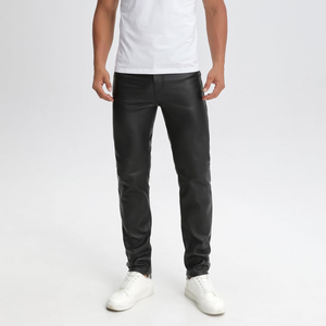 กางเกงหนังสำหรับผู้ชายกางเกงมีกระเป๋าที่มีสไตล์กางเกงหนังสำหรับผู้ใหญ่ - Product Image 6