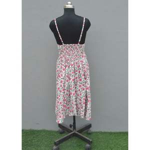 Vestido corto de algodón 100% con cuello en V para mujer, estampado de bloque de mano, Elegante ropa de fiesta Floral, talla grande 6XL, tela lavable de brazo largo - Product Image 5