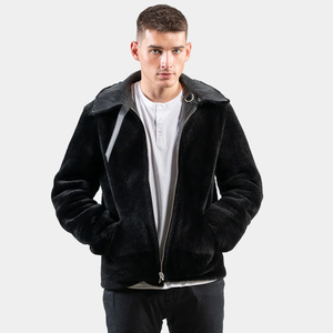 Chaqueta Bomber de cuero informal para hombre, piel de oveja, cierre de cremallera, cuello vuelto, talla extra, chaqueta de otoño para motocicleta, gruesa teñida - Product Image 2