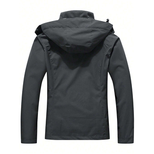 Chaqueta universitaria de otoño con cremallera frontal de manga regular impresa de alta calidad personalizada del fabricante, talla ajustable, soporte para hombre - Product Image 2