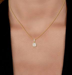 Elegante Colgante de Diamante Cultivado en Laboratorio con Corte Cojín en Oro Amarillo de 8KT para Mujer, Sin Cadena, Claridad VS1, Color E, 2.50 Gramos, Joyería Ligera - Product Image 5