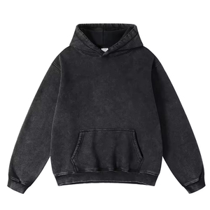 Sweat à capuche surdimensionné personnalisé pour homme, lourd, vintage, lavé, de haute qualité, streetwear - Product Image 4