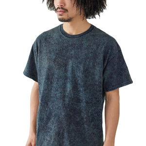 T-shirts décontractés pour hommes 100% coton tricoté maille légère col en O manches régulières solide longue impression de logo personnalisé surdimensionné - Product Image 1