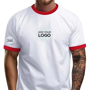 Camiseta de Manga Corta para Hombre, Corte Ajustado, 100% Algodón, Estilo Ringer, Personalizable, Unisex - Product Image 1