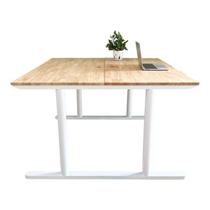 TIO HBTO008 2-Seater Modern Office <b>Desk</b> Solid Wood and Melamine Cluster Workspace Minimalist and Contemporary Design for <b>Work</b> - Product Image 1