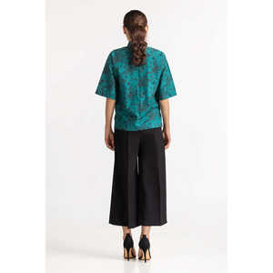 Chemisier en Soie Blanche WM-CS-SS24-009 Col Montant Brodé Style Rétro Long en Lin Tricoté Popeline Organza Taille XL pour l'Automne - Product Image 5