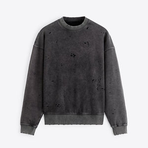 Vente en gros Sweat à capuche délavé à l'acide Streetwear Sweatshirts lourds 100% coton Vêtements d'hiver surdimensionnés pour hommes - Product Image 5