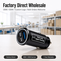 Chargeur de voiture AP200G 30W avec GPS Tracker compatible Apple Find My et Android Find Hub, 1 an, charge rapide, sans abonnement, localisateur anti-perte
