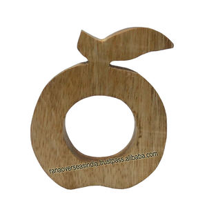 Soporte de anillo de servilleta de madera con forma de manzana de calidad superior para restaurantes y fiestas en casa - Product Image 2