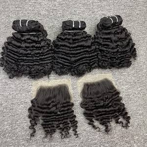 Article chaud 100% cheveux humains vierges Remy Vietnam variété dentelle colorée avant Machine Double trame naturelle droite Styles Options brutes - Product Image 5
