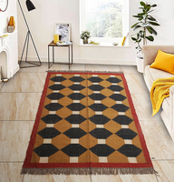 Beste Qualität 100% Wolle Jute Kelim Teppiche Luxus bestickte geometrische Vintage Blumenmuster Teppich Home Living Küche Auto 3D