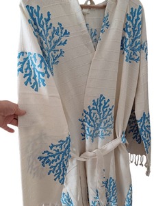 Turkish Cotton Bathrobe Quick Drying Hooded Patterned Soft Bathrobe Pool <b>Beach</b> Spa Home Washable Good Quality Reasonable Price - Product Image 4