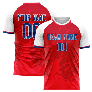 Camiseta Deportiva Roja con Cuello Alto, Manga Corta, Transpirable, Holgada, de Secado Rápido, Unisex - Product Image 5