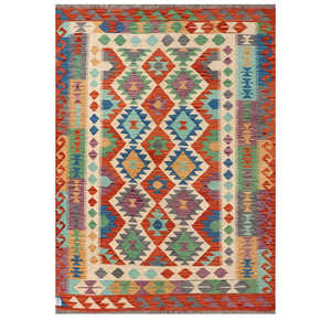 พรมอิมาโกะ ไมมาฮานา อัฟกานิสถาน คิลิม ขนาด 211 x 150 ซม. พรมแบบดั้งเดิมของชาวอัฟกันและชุดพรม น้ำหนัก 0.0 กรัม - Product Image 1