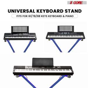 5 Core Keyboard Stand Piano Bench Combo Adjustable Key Board Stands 2 <b>Padded</b> Musician <b>Chair</b> Set - Product Image 4
