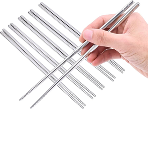 Baguettes en acier inoxydable de qualité alimentaire avec polissage lisse Baguettes légères en métal en acier inoxydable entièrement personnalisées Vente en gros - Product Image 3