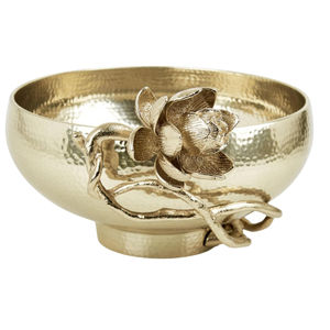 Cuenco de diseño de flores de latón martillado exclusivo hecho a mano para servir y decoración de hotel en casa a un precio económico - Product Image 3