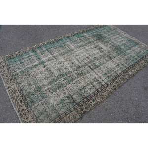 พรมสี่เหลี่ยมขนาดใหญ่วินเทจสีเขียวเบจเครื่องทำซักได้เย็บปะติดปะต่อกัน5.2x9.2ฟุตสำหรับห้องรับประทานอาหารตกแต่งลาเท็กซ์ - Product Image 2