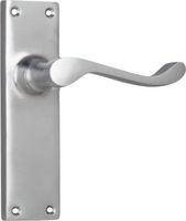 Ensemble de poignées de porte à levier en laiton massif de style victorien, plaque de dos longue, clé squelette, serrure Euro à verrouillage de confidentialité, couleur personnalisable, 192x45mm, boîte carton SADBHI