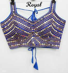 Blusa de verano formal de trabajo de seda moderna Fentam Hevi con bordado de secuencia Hevi Thread Zari y trabajo manual de espejo Real - Product Image 5