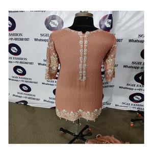 Salwar Kameez de estilo paquistaní para mujer, bordado pesado y piedra, Color de trabajo - Product Image 4