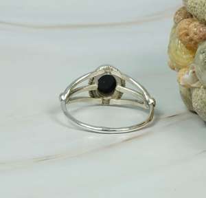 แหวนพลอยอัญมณีแกะสลักรูปวงรีทรงรีสีฟ้าแบบเรียบ925สเตอลิงซิลเวอร์ชุดแหวนแฟชั่นสำหรับสตรีจากธรรมชาติ - Product Image 5