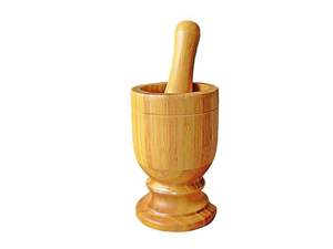 Simple Wooden Mortar Pestle Set With Minimalist Design Used For Preparing Spice <b>Mixes</b> Herbal Powders And Grinding <b>Seeds</b> - Product Image 3