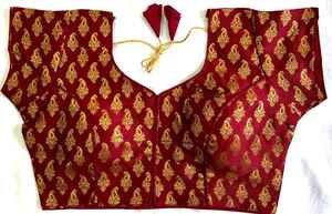 <b>Blouse</b> material banarasi <b>silk</b> <b>Blouse</b> has froent open paterrn No hook in this <b>blouse</b> O-Neck <b>Blouse</b> - Product Image 3
