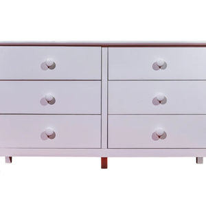 Commode à 6 tiroirs Dakota Moderne Élégante Design Blanc Caoutchouc Bois avec rangement à 6 tiroirs pour chambre à coucher - Product Image 1