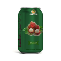 Jus de purée naturelle aromatisé au ramboutan, boisson aux fruits tropicaux, fournisseur vietnamien, boisson en canette normale 330 ml, 100 % pur