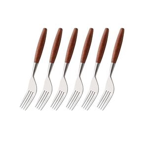 Cuchara de Acero Inoxidable de Tendencia, Cuchara de Postre con Mango de Madera, Accesorios de Vajilla Occidental para Hotel, Diseño Creativo - Product Image 6