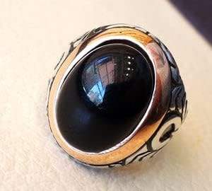 Wholesale <b>Men</b> <b>Ring</b> Natural <b>Black</b> <b>Onyx</b> Gemstone December Birthstone Father's Day Christmas Gift Jewelry 925 Sterling Silver <b>Ring</b> - Product Image 2