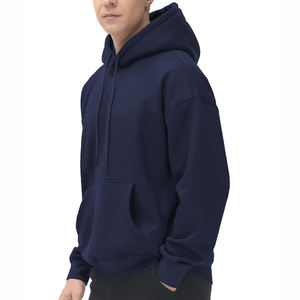 Sudadera con Capucha Lisa para Hombre, Estilo Simple, Apta para Atuendos Casuales Diarios y Color Personalizado, Tallas Grandes - Product Image 4