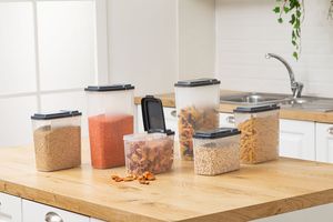 4L container lưu trữ thực phẩm với nắp lật cho nhà bếp đựng thức ăn tổ chức rõ ràng nhựa bin lý tưởng số lượng lớn thực phẩm khô ngũ cốc gạo mì ống - Product Image 4