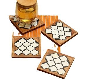 Top Qualité Personnaliser Carré Rond Époxy Bois Résine Dessous De Verre En Gros Carré Rond Conception Boisson Tasse Cristal Époxy Pin Tasse À Thé - Product Image 1