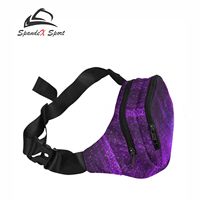 Sac banane scintillant pour festivals, concerts, clubs - Écologique, motif ceinture, sportif, décontracté, lumineux, durable, fermeture éclair