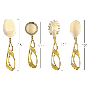 Ensemble de couverts de Style occidental au Design de brindille Unique, cuillères à poignée en relief en laiton, ensemble de couverts pour fournitures de Restaurant - Product Image 2