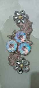 Appliques de fleurs en tissu perlé à la main personnalisées patchs de travail brodés pour accessoires de vêtements broderie perlée personnalisée pour - Product Image 6