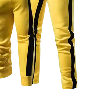 Conjunto Deportivo de Dos Piezas para Mujer, Sudadera con Capucha y Pantalones Deportivos con Estampado de Rayas en Contraste, Corte Regular, Informal, de Nailon/Algodón - Product Image 2