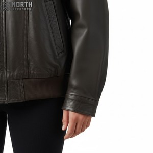 High Quality Women's <b>Winter</b> <b>Leather</b> <b>Jacket</b> with Customized Logo Breathable Design 100% Polyester - Product Image 6