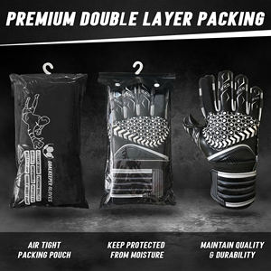 Gants de gardien de but de football en gros, forte adhérence, respirants, imperméables, sangle de poignet réglable, paume en latex antidérapante, doigts - Product Image 4