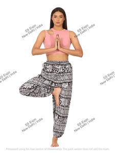 Pantalones bombachos con estampado de elefante de talla libre para mujer, pantalones Cargo de algodón cómodos, ropa de calle estilo Hippy Boho, verano e invierno - Product Image 2