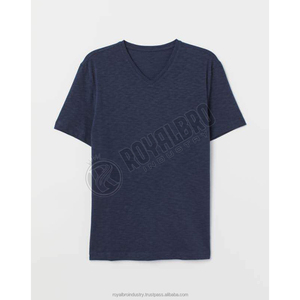 Marque de mode décontractée couleur unie 180g T-shirt à motif tricoté manches courtes 100% pur coton surdimensionné pour hommes - Product Image 4