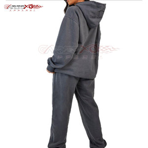 Regular Fit Women <b>Acid</b> Wash Winter Tracksuit with <b>Drop</b> Shoulder Hoodie and Baggy Joggers Custom Logo 100% Cotton - Product Image 6