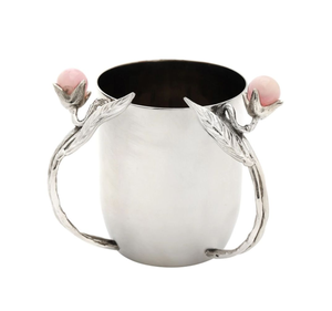 Tasse de lavage en acier inoxydable, finition martelée, poignée martelée, prix le plus bas, pour ensembles de salle de bain, artisanat indien - Product Image 4