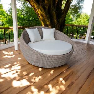 PRSB-001H Poly rattan Round Sunbed - Relax - <b>Recline</b> - Product Image 4