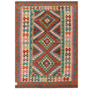 Alfombra Kilim de Maimana, Afganistán, 181 x 131 cm, Juego de Alfombras - Product Image 1