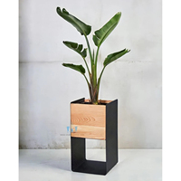 Support de jardinière moderne en métal, élégant, pour plantes d'intérieur/extérieur, chromé, léger, pour salon, bureau, balcon, jardin