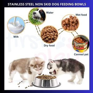Cuencos portátiles antideslizantes para comida y agua de fabricación al por mayor, cuencos para mascotas de acero inoxidable para perros pequeños, medianos y grandes - Product Image 2